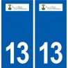 13 El Puy-Sainte-Réparade logotipo de la ciudad de etiqueta, placa de la etiqueta engomada
