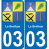 03 Le Brethon sticker plate registration city