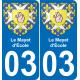 03 Le Mayet-d'École autocollant sticker plaque immatriculation auto ville