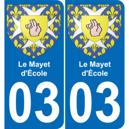 03 Le Mayet-d'École autocollant sticker plaque immatriculation auto ville