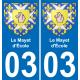 03 Le Mayet-d'École autocollant sticker plaque immatriculation auto ville