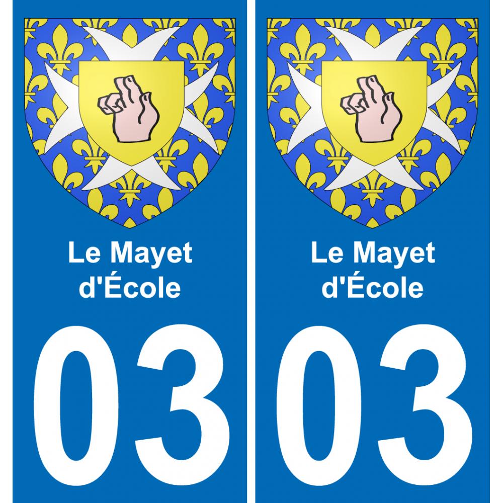 03 Le Mayet-d'École autocollant sticker plaque immatriculation auto ville