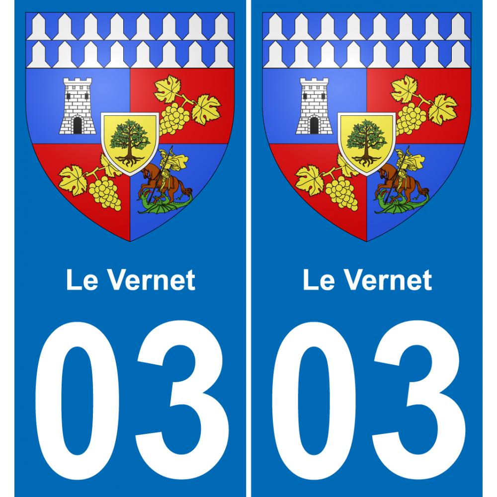03 Le Vernet autocollant sticker plaque immatriculation auto ville