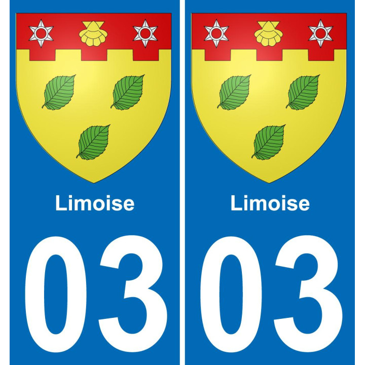 03 Limoise autocollant sticker plaque immatriculation auto ville