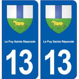 13 Le Puy-Sainte-Réparade blason ville autocollant plaque sticker