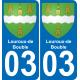 03 Louroux-de-Bouble placa etiqueta de registro de la ciudad
