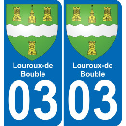 03 Louroux-de-Bouble autocollant sticker plaque immatriculation auto ville