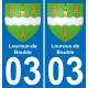03 Louroux-de-Bouble autocollant sticker plaque immatriculation auto ville