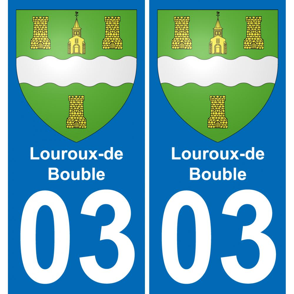 03 Louroux-de-Bouble placa etiqueta de registro de la ciudad