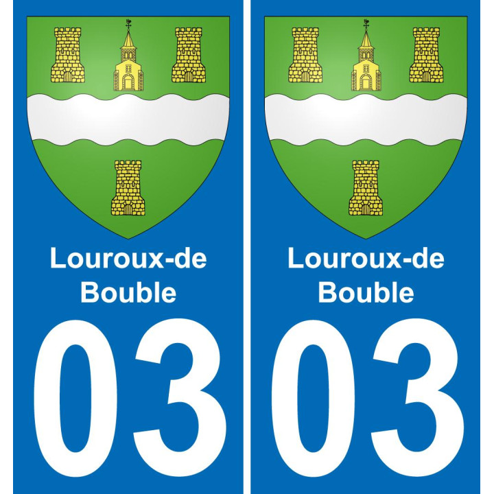 03 Louroux-de-Bouble placa etiqueta de registro de la ciudad