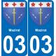 03 Mazirat autocollant sticker plaque immatriculation auto ville