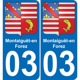 03 Montaiguët-en-Forez placa etiqueta de registro de la ciudad