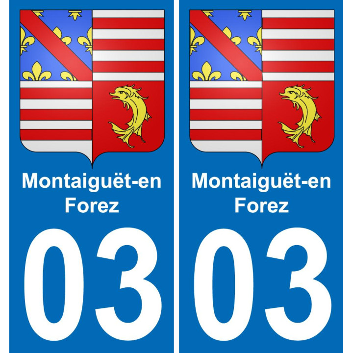 03 Montaiguët-en-Forez autocollant sticker plaque immatriculation auto ville