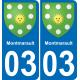 03 Montmarault autocollant sticker plaque immatriculation auto ville