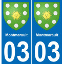 03 Montmarault placa etiqueta de registro de la ciudad