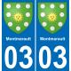 64 Pau autocollant sticker plaque immatriculation auto ville
