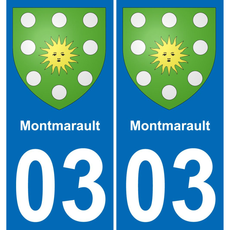 03 Montmarault placa etiqueta de registro de la ciudad