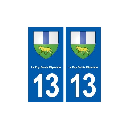 13 Le Puy-Sainte-Réparade blason ville autocollant plaque sticker