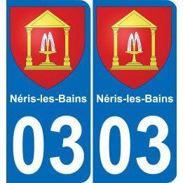 03 Néris-les-Bains autocollant sticker plaque immatriculation auto ville