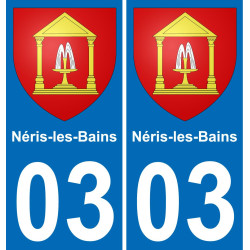 03 Néris-les-Bains placa etiqueta de registro de la ciudad