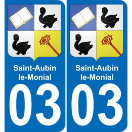 03 Saint-Aubin-le-Monial sticker plate registration city