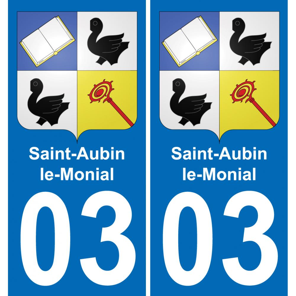 03 Saint-Aubin-le-Monial sticker plate registration city