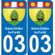 64 Pau autocollant sticker plaque immatriculation auto ville