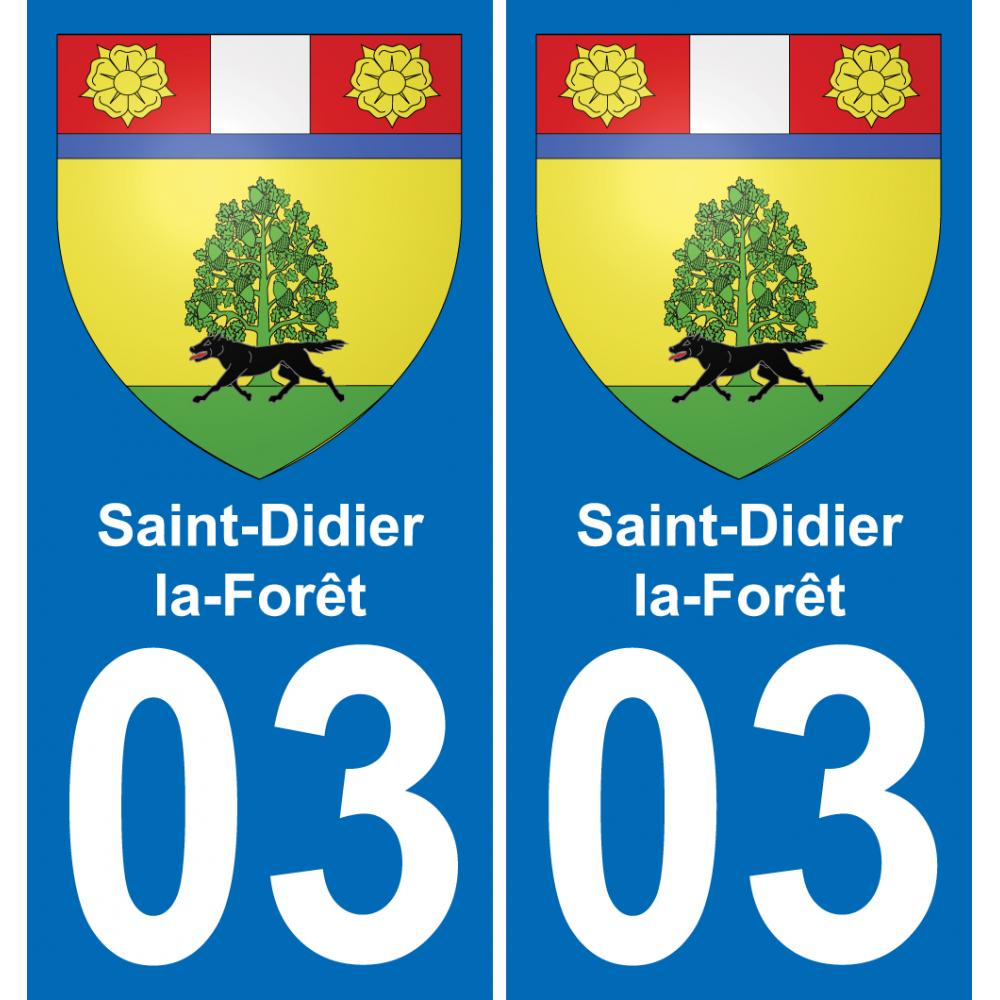 03 Saint-Didier-la-Forêt autocollant sticker plaque immatriculation auto ville