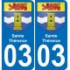 03 Sainte-Thérence placa etiqueta de registro de la ciudad