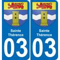 03 Sainte-Thérence sticker plate registration city