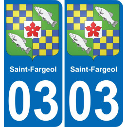 03 Saint-Fargeol placa etiqueta de registro de la ciudad
