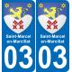 03 Saint-Marcel-en-Marcillat placa etiqueta de registro de la ciudad