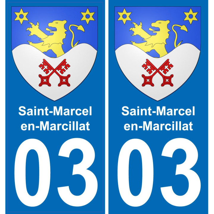 03 Saint-Marcel-en-Marcillat autocollant sticker plaque immatriculation auto ville