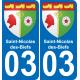 03 Saint-Nicolas-des-Biefs autocollant sticker plaque immatriculation auto ville