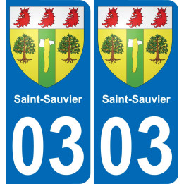 03 Saint-Sauvier placa etiqueta de registro de la ciudad