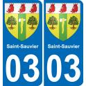 03 Saint-Sauvier-aufkleber plakette ez stadt