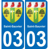 03 Saint-Sauvier placa etiqueta de registro de la ciudad