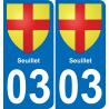 03 Seuillet autocollant sticker plaque immatriculation auto ville
