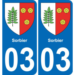 03 Sorbier placa etiqueta de registro de la ciudad