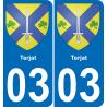 03 Terjat autocollant sticker plaque immatriculation auto ville
