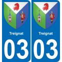 03 Treignat sticker plate registration city