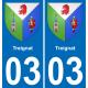 03 Treignat-aufkleber plakette ez stadt
