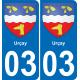 64 Pau autocollant sticker plaque immatriculation auto ville