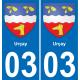 64 Pau autocollant sticker plaque immatriculation auto ville
