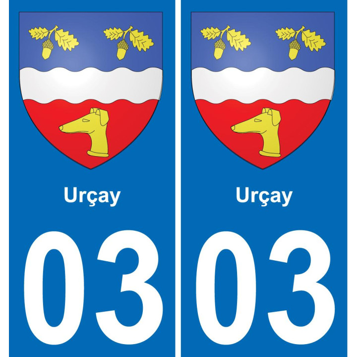03 Urçay placa etiqueta de registro de la ciudad
