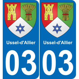 03 Ussel-d'Allier-aufkleber plakette ez stadt