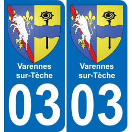 03 Varennes-sur-Tèche placa etiqueta de registro de la ciudad