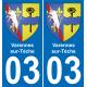 03 Varennes-sur-Tèche placa etiqueta de registro de la ciudad
