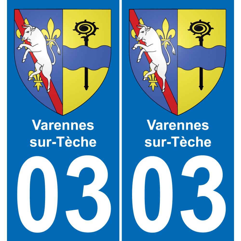 03 Varennes-sur-Tèche placa etiqueta de registro de la ciudad
