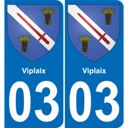 03 Viplaix autocollant sticker plaque immatriculation auto ville